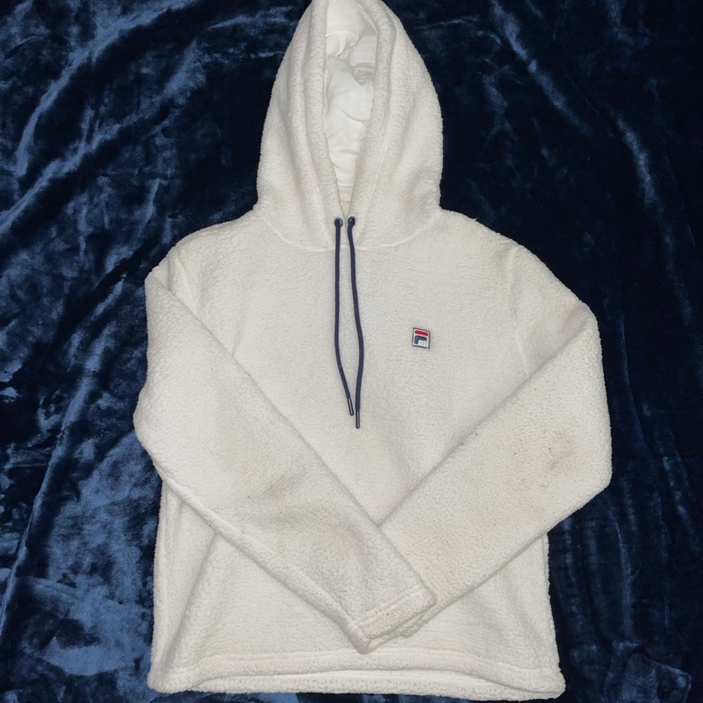 White fila women’s plush hoodie